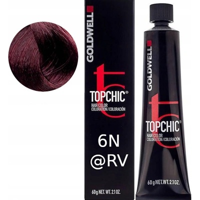 Goldwell Topchic Permanent Hair Long 6N RV tmavá blond eliminovaná červená 60 ml