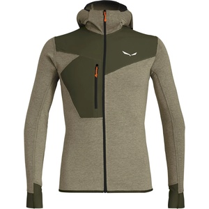 Salewa Мъжко поларено яке Salewa Puez 2 Dry L/S Hood Full-Zip Tee Fleece jacket - Dark Olive Melange (005-2432-1111)