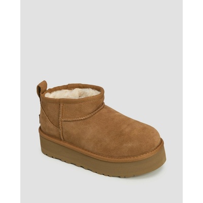 UGG CLASSIC ULTRA MINI PLATFORM detské semišové snehule hnedá