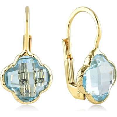 Lillian Vassago zlaté náušnice s modrým topásom LLV22-GER112YT