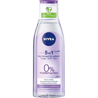 Nivea Sensitive Micelárna voda 3v1 pre citlivú pleť 200 ml