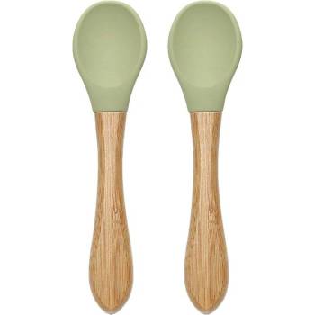 Lorelli Силиконови лъжички с бамбук Lorelli - Natural, 2 броя, Fresh Green (10230680004)