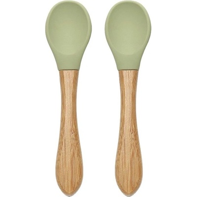 Lorelli Силиконови лъжички с бамбук Lorelli - Natural, 2 броя, Fresh Green (10230680004)
