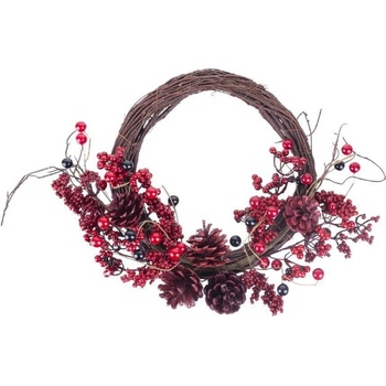 MagicHome Veniec Vianoce z prútia čečina 37 x 32 x 11 cm