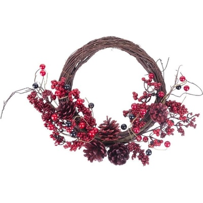 MagicHome Veniec Vianoce z prútia čečina 37 x 32 x 11 cm