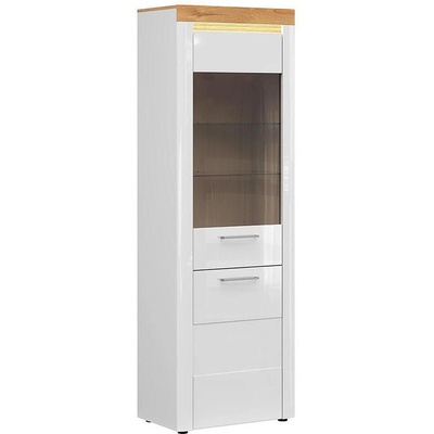 Витрина Horton Reg1d1w златен дъб грандсон и бял гланц