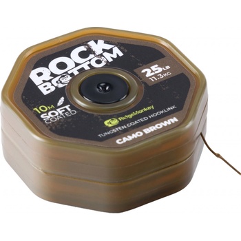 RidgeMonkey šnúra RM-Tec Rock Bottom Tungsten Coated Soft 10m 25lb Camo Brown