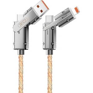 XO NB275 Кабел за зареждане 4в1 Type-C/USB - Type-C/мълния, 100 см, EZÜST XO-NB276 (XO-NB276)