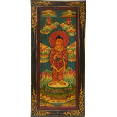 Sanu Babu Stojící Buddha, ručně malovaný obraz, 36x77cm