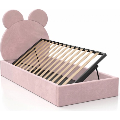 Ami Nábytek Kids Line 1 Medvěd s roštem a úložným prostorem růžový Velvet