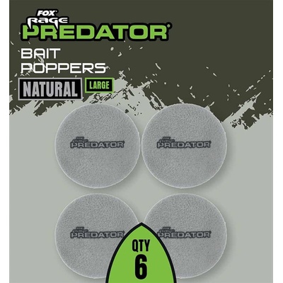 Fox Rage Predator Plovoucí Pěna Bait Poppers 6 ks Natural Large