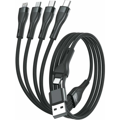 4smarts 541023 USB USB-A + USB-C - 2x USB-C + Lightning + microUSB 1,2m černý