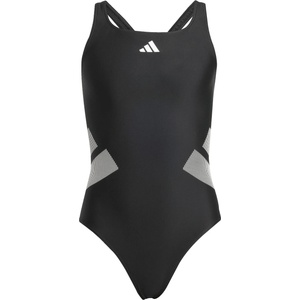 Adidas Детски бански костюм adidas Kid's 3 Bar Logo C-Back Suit Swimsuit - Black / White - размер 128 (EU) (750-2929-0113)