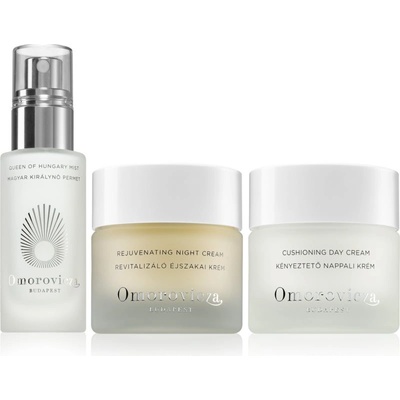 Omorovicza Day And Night Hydro-Mineral Cushioning Day Cream omladzujúci denný krém pre všetky typy pleti 50 ml + Rejuvenating Night Cream nočný omladzujúci krém 50 ml + Hydro-Mineral Queen of Hungary