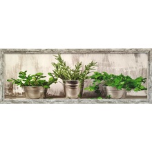Bondecor Obraz zarámovaný "Bylinky" 90x30cm