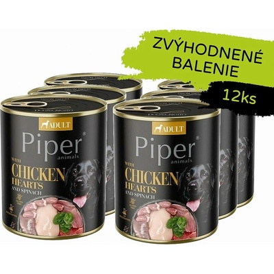 Piper s kuracími srdiečkami a špenátom 12 x 800 g