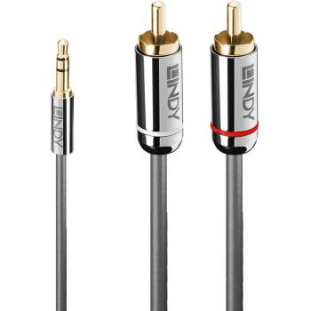 Lindy Кабел Lindy LNY-35333, от 3.5mm жак(м) към 2x RCA чинч(m), 1m, сив (LNY-35333)