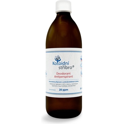 Koloidní stříbro Deodorant Antiperspirant náhradní balení roztok plast 500 ml