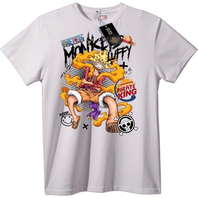 NOONEBRAND Тениска One Piece Луфи Пиратски крал - 7XL, Black