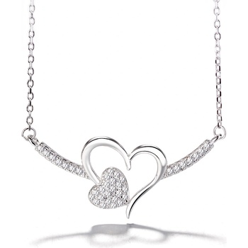 DELIS Колие от сребро 925, jw1237, модел сърца, с родиево покритие (jw1237)