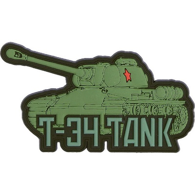 Gumová nášivka 101 Inc T34 tank - olivová-čierna