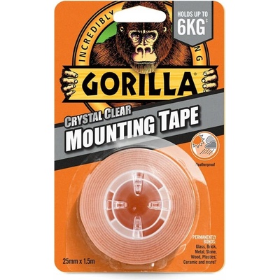 Gorilla Glue Tough & Clear Mounting Tape Oboustranná lepící páska 25,4 mm x 1,52 m průhledná