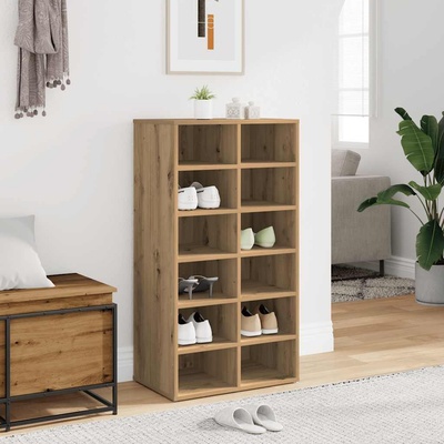 vidaXL Рафт за обувки Artisan Oak 54x34x100, 5 cm Инженерна дървесина (855837)