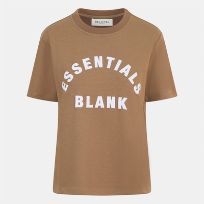 Blank Essentials Дамска тениска Blank Essentials Blank Arched Print Puff T-Shirt Ladies - Mocha