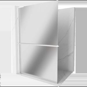 Mexen Kioto+ L душ кабина с рафт Walk-in 120 x 200 cm, огледало, бяла - 800-120-123-20-50 (800-120-123-20-50)