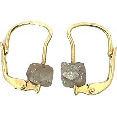 Lenka Výmolová Náušnice s Raw diamanty ve žlutém zlatě