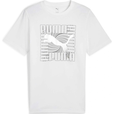 Puma Graphic Foil Tee sivé tmavo sivé biele