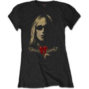 Tom Petty & The Heartbreakers Shades & Logo (Soft Hand Inks) Black M Дамски Риза (PETTS01LB02)
