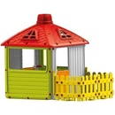 Dolu zahradný domček s plotem plastový modrý