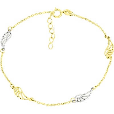 Gemmax Jewelry Řetízkový náramek Andělská křídla ze žluto-bílého zlata GLBCN-19-02973