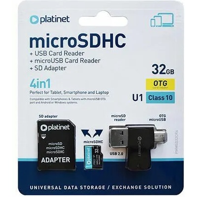 Platinet microSDHC 4in1 32gb C10/U1 PLYMSD32GPCR