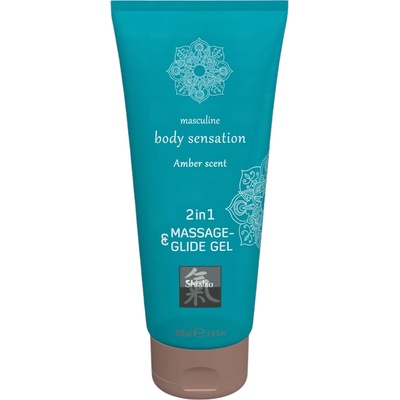 HOT Shiatsu 2in1 Amber - масажно масло и лубрикант - кехлибар (200ml)