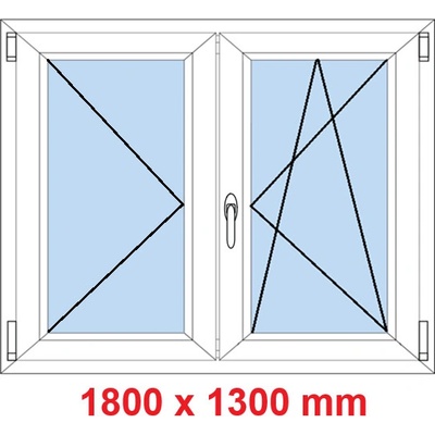 Soft Dvoukřídlé plastové okno 1800 x 1300 mm O+OS Antracit struktura/bílá