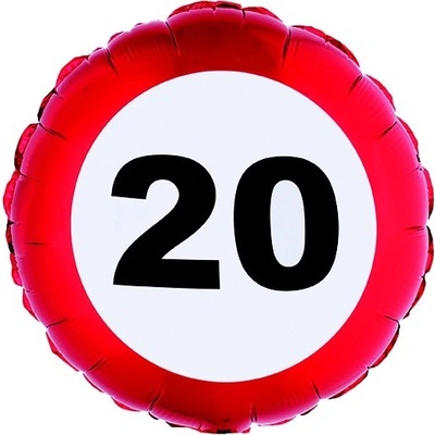 Foliový balónek kulatý s číslem 20 velikost 46 cm