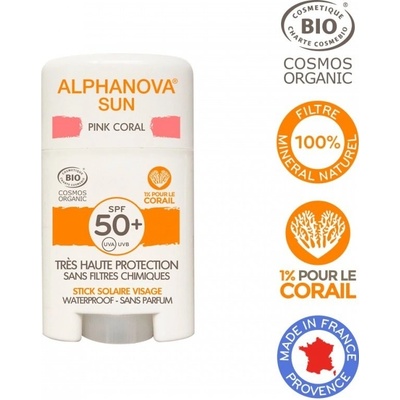 Alphanova BIO opalovací krém v tyčince SPF50 růžový 12 g