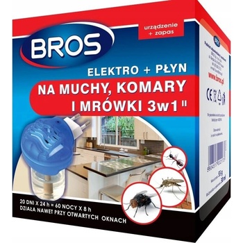 Bros Elektrický odparovač proti komárom + tekutá náplň na 60 nocí