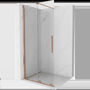 Mexen Velar плъзгаща се душ кабина Walk-in 80 x 200 cm, прозрачна 8 мм, четкана мед (871-080-000-03-65)
