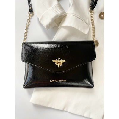 Laura Biaggi Johan Tai Pei Elegantná crossbody kabelka BLACK SHINY