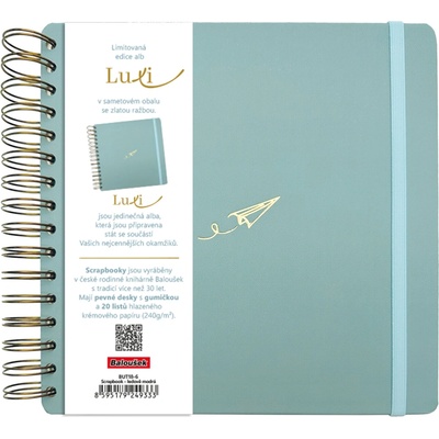 Scrapbook Luxi 210x210 - ledově modrá - Vlaštovka