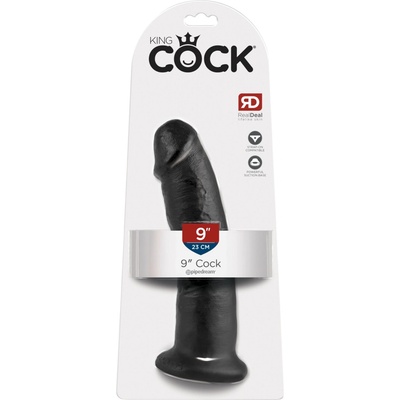 King Cock - дилдо с вакуумна основа - 23 см - черен