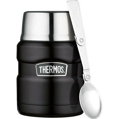 Thermos King Food termoska na jídlo se lžící 470 ml matně černá