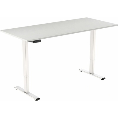 AlzaErgo Table ET2 Essential bílý + deska 140×80 cm lamino bílý dub