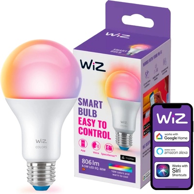 WiZ LED RGBW Stmievateľná žiarovka A60 E27/8W/230V 2200-6500K CRI 90 Wi-Fi -WiZ WI0003