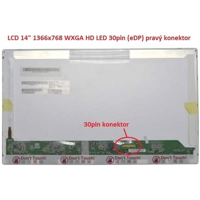B140XW01 V.4 LCD 14" 1366x768 WXGA HD LED 30pin (eDP) pravý konektor display displej lesklý povrch