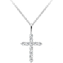 Preciosa Dizajnový strieborný náhrdelník tender cross s kubickou zirkóniou Preciosa 5332 00