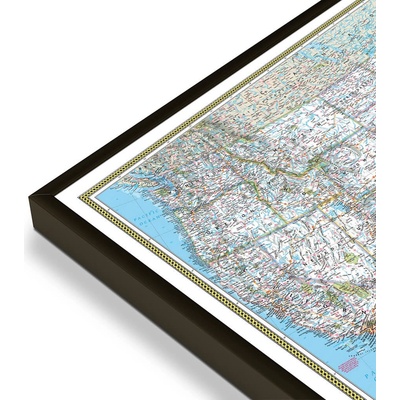 National Geographic USA - nástěnná mapa Classic 178 x 125 cm Varianta: magnetická mapa, Provedení: černý rám